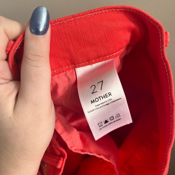 Mother Stunner‎ Ankle Fray - Red Jeans -  Play Date Size 27 - Picture 9 of 9